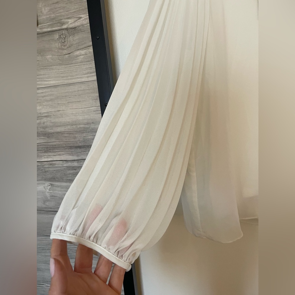 Zara sheer pleated sleeves blouse - Picture 2 of 5